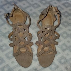 Tan suede heels
